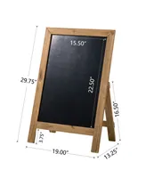 Glitzhome Farmhouse Wood Chalkboard Hanging or Standing Decor