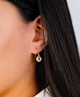 Fine Crystal 6mm Bezel Drop Earrings Sterling Silver