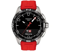 Tissot Men's Swiss T-Touch Connect Solar Red Rubber Strap Smart Watch 48mm