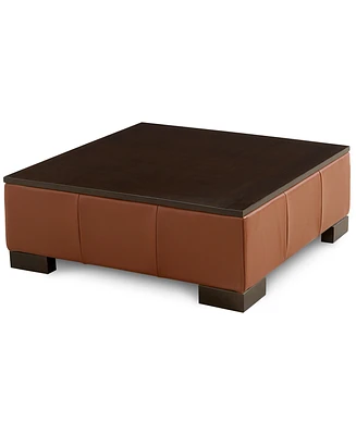 Closeout! Darrium 36" Leather Ottoman, Created for Macy's