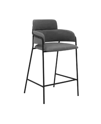 Oshen Faux Leather and Metal Counter Height Bar Stool