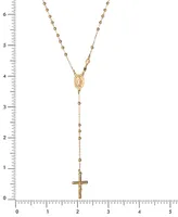 Giani Bernini Cross Rosary 21-1/4" Lariat Necklace in 18k Gold-Plated Sterling Silver, Created for Macy's