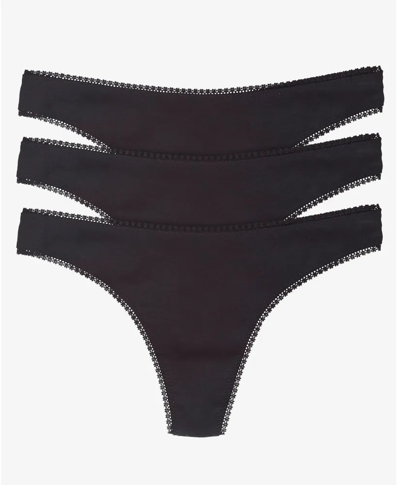 Cabana Cotton Seamless Hi Cut Brief Underwear - Black