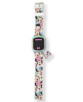 Minnie Mouse Kid's Touch Screen White Silicone Strap Led Watch, with Hanging Charm 36mm x 33 mm