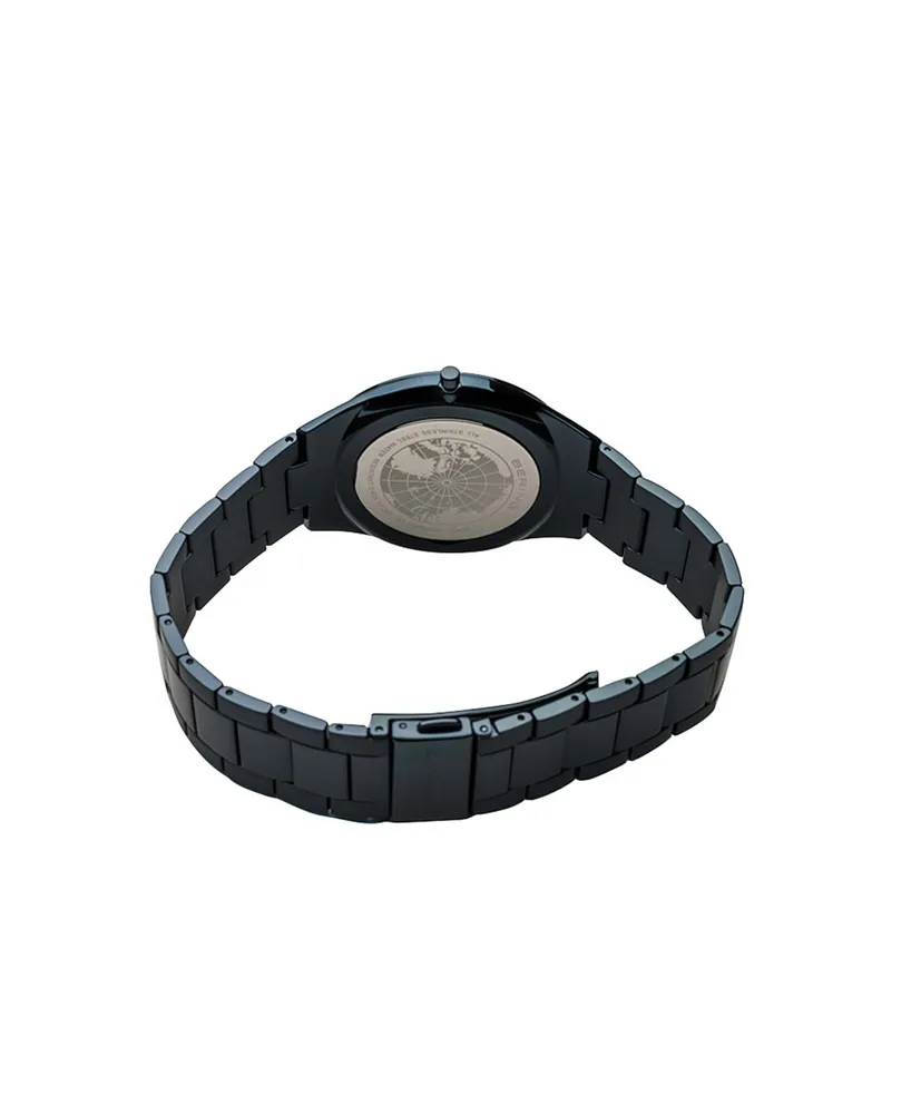 Bering Men's Ultra Slim Blue Stainless Steel Bracelet Watch 40mm