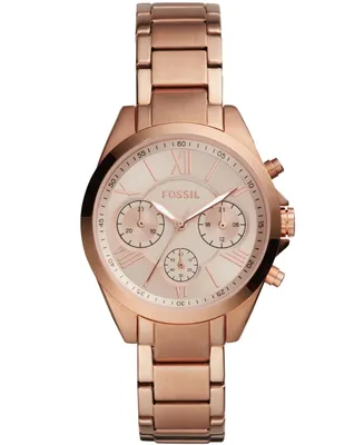 Fossil Women's Modern Courier Chronograph Rose Gold Stainless Steel Watch 36mm