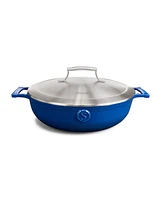 Voyage Series 4.5 Qt Enameled Cast Iron Braiser, Dutch Oven with Stainless Steel Lid