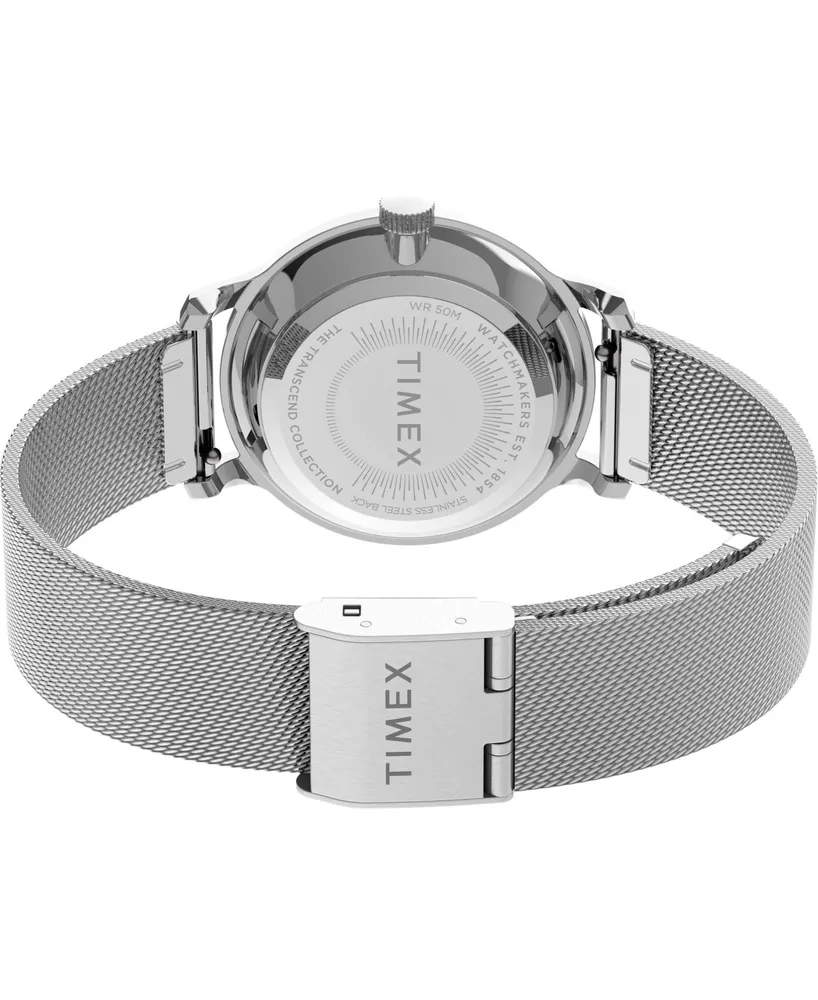 Timex Women's Transcend Silver-Tone Mesh Band Watch 31mm - Silver