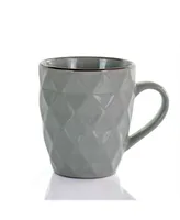 Elama Diamond Waves Mug Set with Stand, 6 Pieces