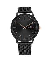 Tommy Hilfiger Men's Black Stainless Steel Mesh Bracelet Watch 43mm