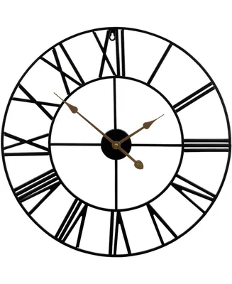 Sorbus Large Decorative Analog Wall Clock - Black, Gold