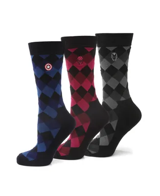 Marvel Men's Argyle Socks Gift Set, Pack of 3