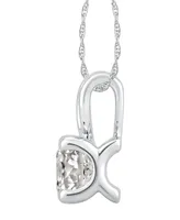 Gia Certified Diamond Solitaire 18" Pendant Necklace (1 1/2 ct. t.w.) in 14K White Gold