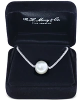 Effy White Cultured Freshwater Pearl Pendant Necklace in Sterling Silver, 16" + 2" extender (Also available in gray)