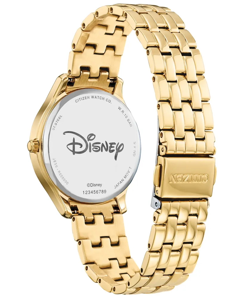 Disney by Citizen Minnie Mouse Gold-Tone Stainless Steel Bracelet Watch 30mm - Gold