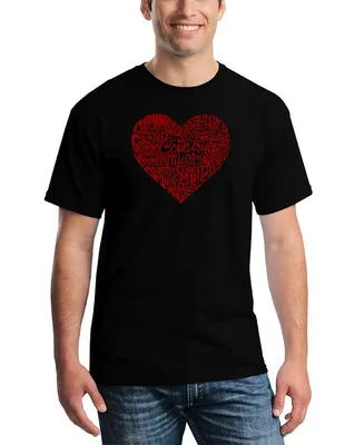 Men's Country Music Heart Word Art T-shirt