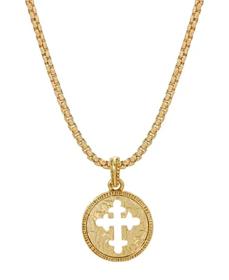 14K Gold-Dipped Coin Cross Necklace