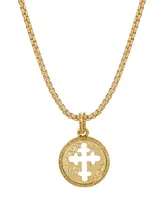 14K Gold-Dipped Coin Cross Necklace