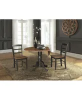 42" Dual Drop Leaf Pedestal Dining Table with Madrid Ladderback Chairs