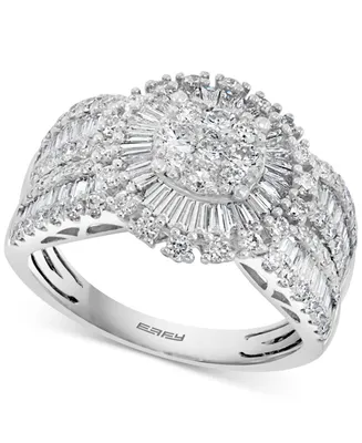Effy Diamond Baguette Cluster Statement Ring (1-1/2 ct. t.w.) in 14k White Gold
