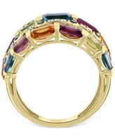 Effy Multi-Gemstone (3-3/4 ct. t.w.) & Diamond (1/10 ct. t.w.) Statement Ring in 14k Gold