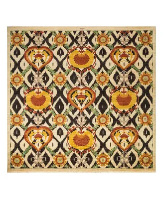 Adorn Hand Woven Rugs Suzani M1695 8'10" x 8'10" Square Rug