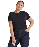 Lauren Ralph Plus Stretch Cotton T-Shirt