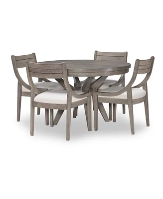 Greystone Ii 5pc Dining Set (Round Table & 4 Side Chairs)