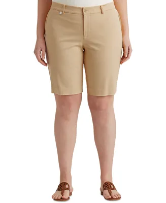Lauren Ralph Plus-Size Stretch Cotton Shorts