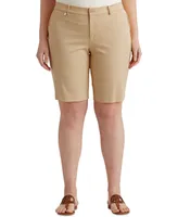 Lauren Ralph Plus-Size Stretch Cotton Shorts