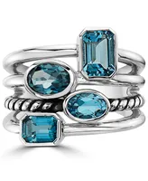 Effy London Blue Topaz Statement Ring (3-1/20 ct. t.w.) in Sterling Silver