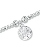 Bead Tree Of Life Charm Bracelet in Silver Plate