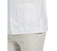 Cubavera Men's Big & Tall Short-Sleeve 4-Pocket 100% Linen Guayabera Shirt