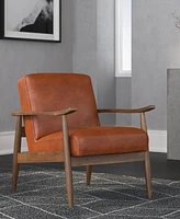 Austin Leather Gel Wooden Base Accent Chair