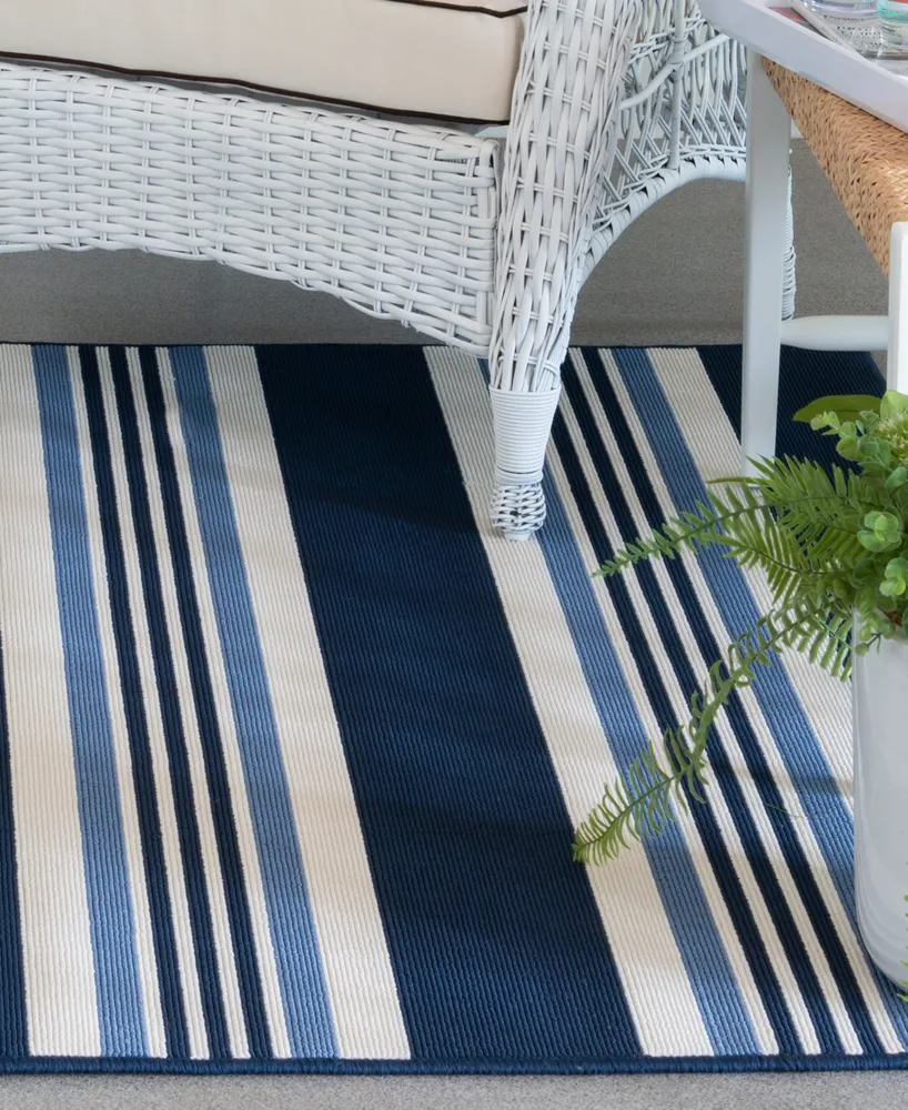 Northern Weavers Vera McGregor Stripe 6'7" x 9'6" Outdoor Area Rug