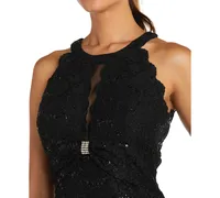 Nightway Lace Illusion-Detail Dress