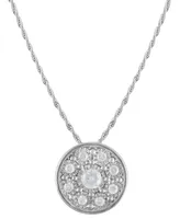 2-Pc. Set Diamond Circle Pendant Necklace & Matching Stud Earrings (3/8 ct. t.w.) in Sterling Silver