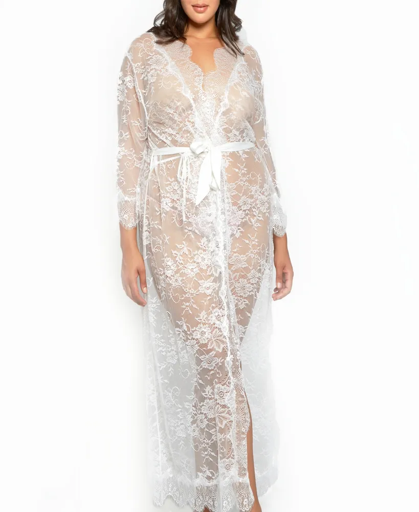 Plus Jasmine Eyelash Lace Maxi Robe