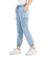 Tinseltown Juniors' High Rise Sporty Utility Jogger Pants