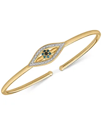 Wrapped Multicolor Diamond Evil Eye Bangle Bracelet (1/5 ct. t.w.) in 14k Gold-Plated Sterling Silver, Created for Macy's - Gold