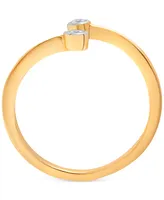 Wrapped Diamond Bezel Bypass Ring (1/10 ct. t.w.) 14k Gold, Created for Macy's