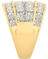 Men's Diamond Four Row Cluster Ring (7 ct. t.w.) in 10k Gold