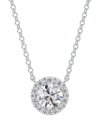 Portfolio by De Beers Forevermark Diamond Halo Pendant Necklace (3/4 ct. t.w.) in 14k White Gold, 16" + 2" extender