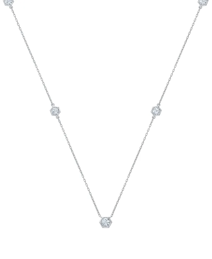 Portfolio by De Beers Forevermark Diamond Honeycomb Station Statement Necklace (7/8 ct. t.w.) in 14k White or Yellow Gold, 16" + 2" extender