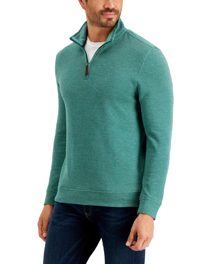 Club Room Men's Birdseye Quarter-Zip Pullover, Created for Macy's