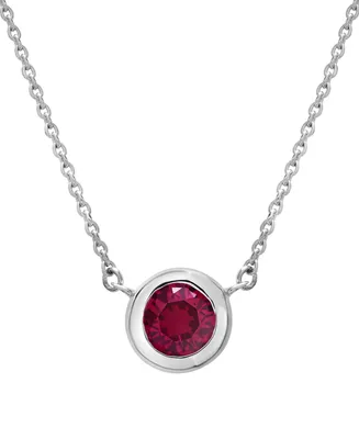 Lab-Grown Ruby Bezel 18" Pendant Necklace (5/8 ct. t.w.) in 10K White Gold