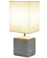 Simple Designs Petite Stone Table Lamp with Shade