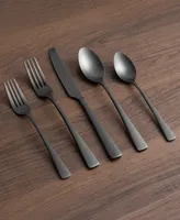 Cambridge Silversmiths Cerys Black Satin 20-Piece Flatware Set, Service for 4