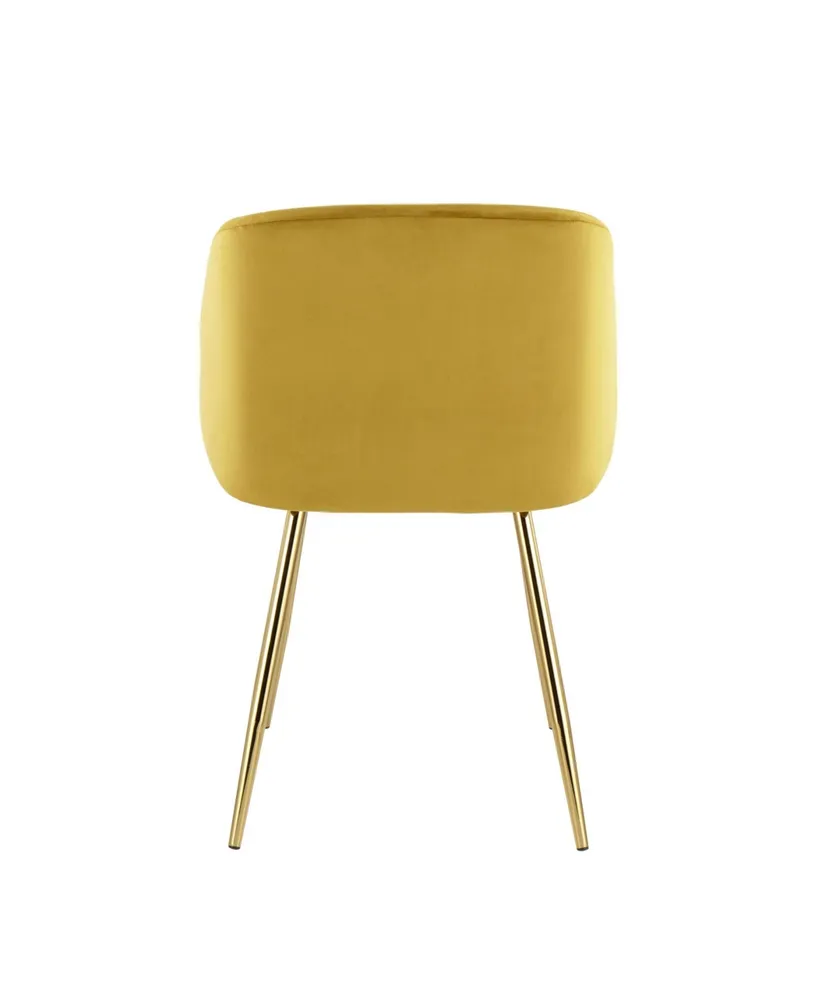 Fran Contemporary Chair, Set of 2 - Gold