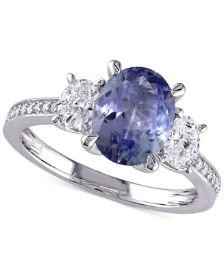 Tanzanite (2 ct. t.w.) & Diamond (5/8 Ring 14k White Gold